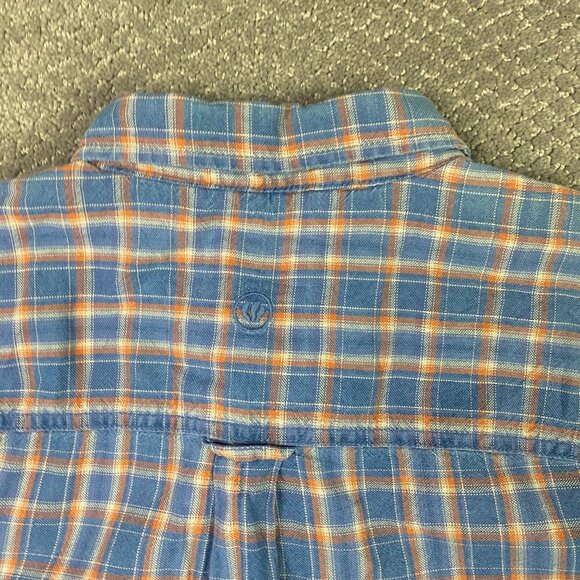 Fat Face Short Sleeve Kettering Check Shirt Men's Large Button Up Blue Indigo - Picture 7 of 12